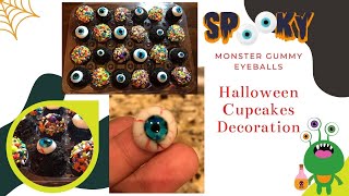 Monster gummy eyeball cupcake tutorial [upl. by Salangi]