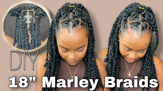 How to Crochet Hair w 18” Marley Braids Twist HairQuick and Easy Toyotress Hair [upl. by Killion990]