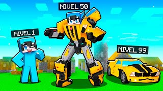 Sobreviví como un TRANSFORMER Súper PODEROSO en Minecraft [upl. by Skcirdnek]