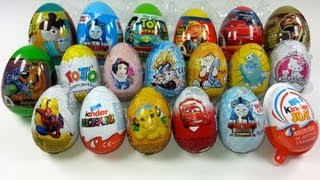 19 Surprise Eggs Unboxing Zaini Eggs Kinder Surprise Cars 2 Thomas Toy Story [upl. by Imelida]