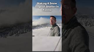 Making A Snow Shelter For Overnight Camp In Alaska [upl. by Ahsimin]