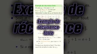 Exemple de raisonnement par recurrence forte cpge maths pcsi mpsi [upl. by Harilda]