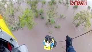 Dramatic rescue of mother and baby from Australian floods [upl. by Virgin107]