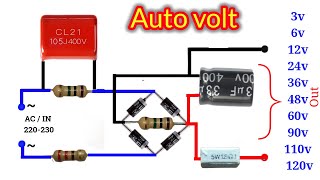 Auto volt convert 220v AC to DC 3v6v12v24v36v48v68v98v110v120v DC Led driver [upl. by Walker]