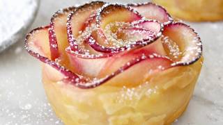 How to Make Apple Roses in One Minute Video [upl. by Nyrok]