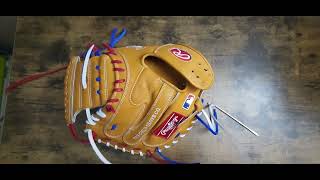 How To Relace The Middle Web Of A Catchers Mitt A New Way The Crossbar [upl. by Aldon]