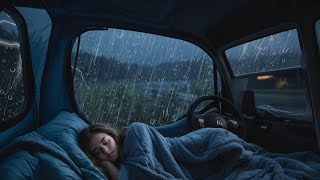 Rain Sounds For SLeeping  Overnight in a car  Heavy thunder and rain sounds over car roof [upl. by Myca]