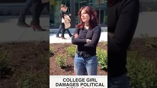 College Woman VANDALIZES a TRUMP SIGN Then BEGS FOR MERCY short shorts youtubeshorts [upl. by Oicnaneb]