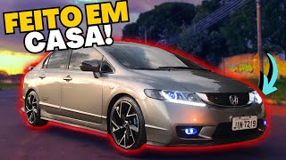 HONDA CIVIC G8 COM FAROL DUPLO PROJETOR E GRADE DE CIVIC G9 [upl. by Nonnaer]