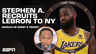 Stephen A passionately recruits LeBron for the Knicks  First Take [upl. by Ahsaten305]