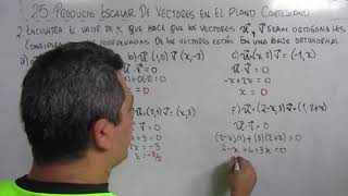 25 PRODUCTO ESCALAR DE VECTORES EN EL PLANO CARTESIANO 1º AÑO II PARTE [upl. by Arrakat]