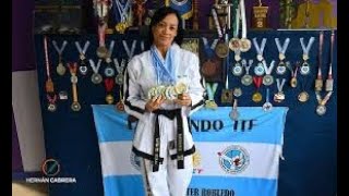 Campeona Mundial de Taekwondo MARIA EUGENIA FARIAS profesora de fitness [upl. by Yras]