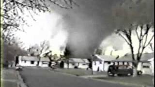 Monster F5 Tornado hitting Hesston Kansas March 13th 1990 [upl. by Alekahs614]