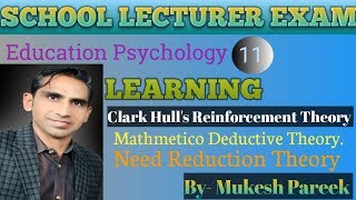 Clark Hulls Reinforcement Theory  Mathmetico Deductive Theory  Need Reduction Theory [upl. by Ameyn]