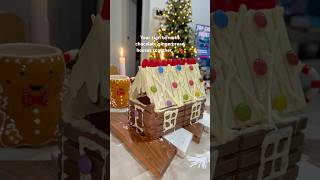 Gingerbread house making night but with chocolate 🥰🎄 christmasfood chocolate christmas kitkat [upl. by Ecydnarb]