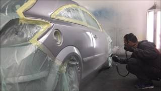 Spraying clear coat  Devilbiss GTI Pro Lite TE20 [upl. by Yruam]