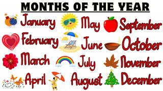 12 Months of The Year Name for Kindergarten  Seasons Month of year Learn the calendar in English [upl. by Fidele]