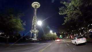 Downtown Seattle With A Motorcycle At Night [upl. by Lolita]