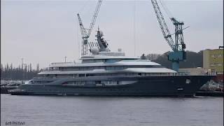 Mega Yacht FLYING FOX  Project SHU  largest charter yacht in the world  Weser  Vegesack [upl. by Aldous893]