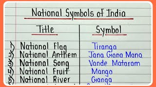 National symbols of India full list 2024  All Indian national symbols  GK national symbol [upl. by Neillij89]