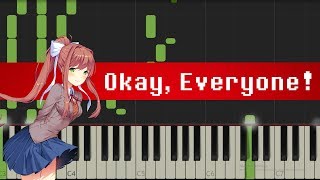 Doki Doki Literature Club  Okay Everyone PianoSynthesia [upl. by Beverlie]