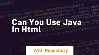 can you use java in html [upl. by Nnylrefinnej273]