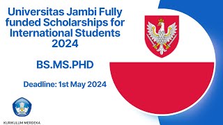 University of Jambi Scholarship 2024 in Indonesia Fully Funded Completed Application Process [upl. by Hector]