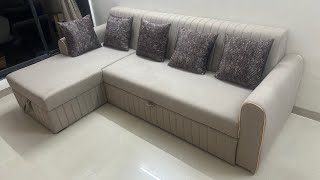 sofa SOFA COME BED L SHAPE  WHIT STORAGE WHIT POLISH  MY NO 8169627204 ADDRESS IN DESCRIPTION [upl. by Tigirb]