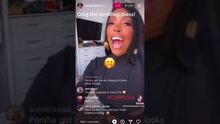 Porsha Williams accidentally reveals her wedding dress on Instagram Live shorts  Page Six [upl. by Zarah]