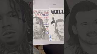 Morgan Wallen and Moneybagg Yo music art drawing shorts artist morganwallen [upl. by Phelia711]