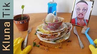 Kluna Tik doing the DISHES Kluna Tik Dinner 48  ASMR eating sounds no talk [upl. by Kehr]