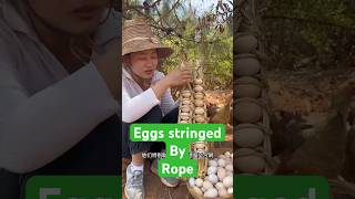 They use grass rope to string eggs traditional china shorts [upl. by Erdnassac]