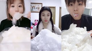 얼음ASMR 얼음먹방 FLUFFY POWDERY ICE SOFT BIG BITES CRUNCHY POWDERY ICE EATING ASMR P184 【咀嚼音】【 音フェチ】氷を食べる [upl. by Anairol85]