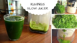 Grüne Gräser entsaften mit dem Kuvings slow juicer [upl. by Brenn]