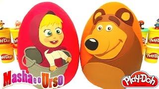 Dois Ovos Surpresas Gigantes de Masha e o Urso em Português Brasil de Massinha Play Doh [upl. by Imogene]