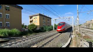 Ottobrata romana alla stazione di Settebagni 18 passaggi Frecciarossa Italo Regionale veloce [upl. by Jewell246]