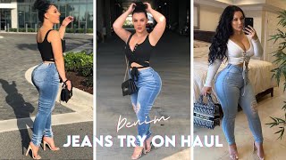 JEANS TRY ON HAUL NEW JEANS ATTENTION FOR CURVY PETITE GIRLS 😍 [upl. by Audrit120]