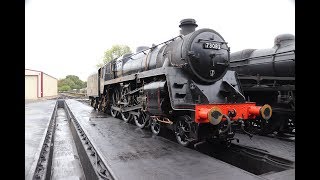 BR Standard Class 5 73082 Camelot Departs Sheffield Park on the Bluebell Railway [upl. by Gnourt]