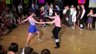 Fast Tempo Part of Lindy Hop Advanced Final Jam at Russian Swing Dance Championship 2014 [upl. by Laroc]