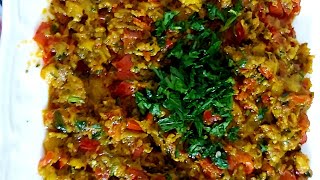 ألذ مقبلة أو سلطة بالفلفل الاحمر والبادنجالزعلوكSalade à base daubergine Zaâlouk [upl. by Zahara952]