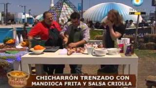 Terrible chicharrón trenzado con mandioca frita y salsa criolla Parte 1 [upl. by Nevet]