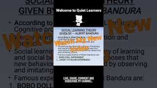 Social Learning Theory Given by  Albert Bandura [upl. by Naus]