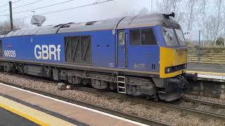 60026  66760  GBRF Class 6066 departing Morpeth [upl. by Rocher]