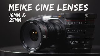 Blackmagic Pocket Cinema Camera 4K Cinematic Lenses Meike Cine 16mm amp 25mm [upl. by Carri264]