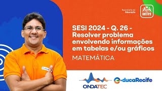 SESI 2024  Q 26  Resolver problema envolvendo informações em tabelas eou gráficos  OndaTec 2024 [upl. by Golanka617]