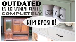 Entertainment Center Makeover  Furniture Repurpose  Furniture Makeover  DIY Buffet Idea [upl. by Lleval]