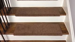 Dean Luxor Brown Tape Free Bullnose Carpet Stair Treads [upl. by Nyvrem901]