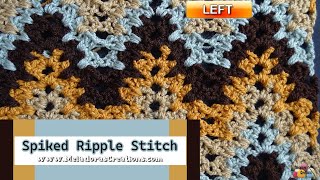 Ripple Crochet Stitch Video Tutorial  Scrap Yarn LOVES this stitch  Left Handed [upl. by Glenna]