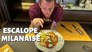 RECETTE DE NORBERT  ESCALOPE MILANAISE SAUCE TOMATE MOZZARELLA [upl. by Nylidnam80]