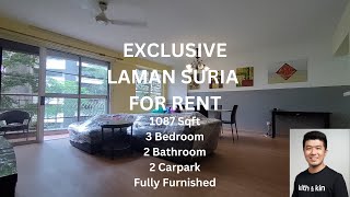 EXCLUSIVE Laman Suria For Rent  1087 sqft  3 Bedroom  2 Bathroom  Fully Furnished [upl. by Rochester414]